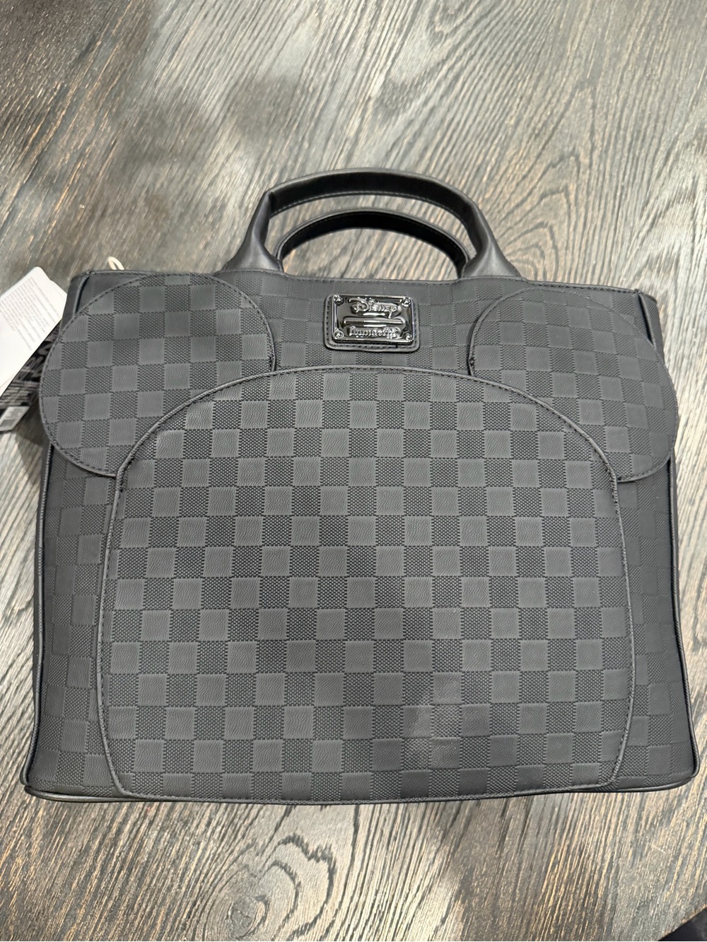 Disney Mickey Mouse Checkered Texture Convertible Backpack & Tote Crossbody Bag